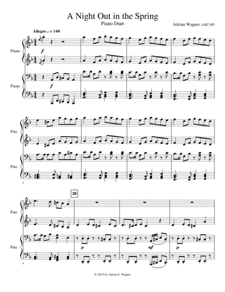 A Night Out In The Spring Sheet Music