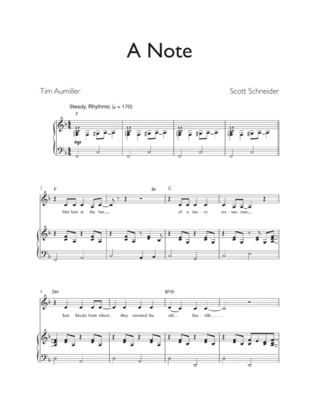 Free Sheet Music A Note