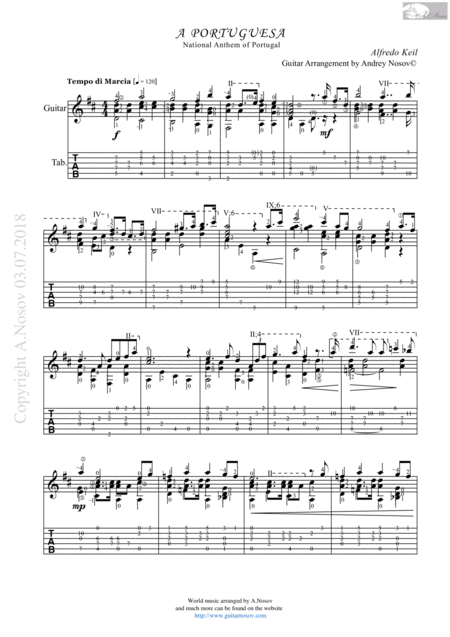 A Portuguesa Sheet Music For Guitar Sheet Music