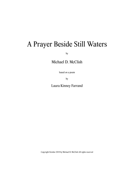 Free Sheet Music A Prayer Beside Still Waters