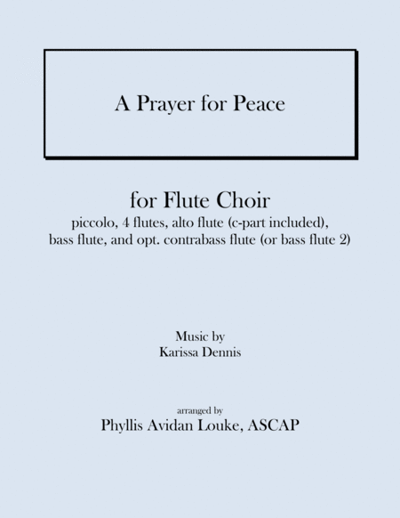 A Prayer For Peace For Flute Choir Sheet Music