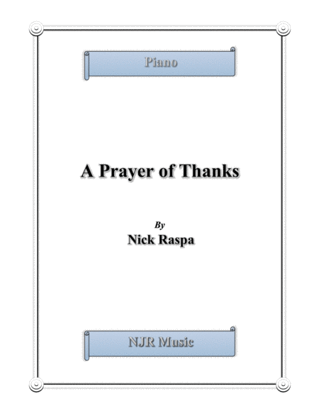 Free Sheet Music A Prayer Of Thanks Intermediate Piano