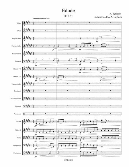 Free Sheet Music A Scriabin Etude Op 2 1 Orchestrated By A Leytush