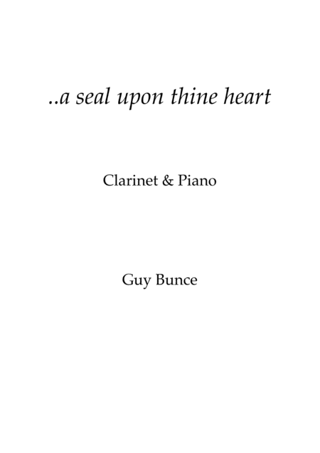 Free Sheet Music A Seal Upon Thine Heart