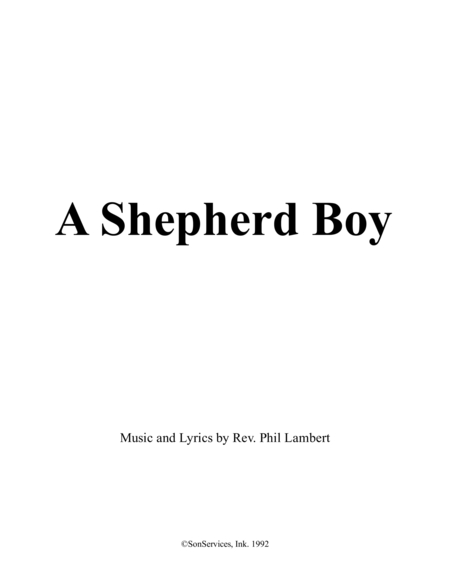 A Shepherd Boy Sheet Music