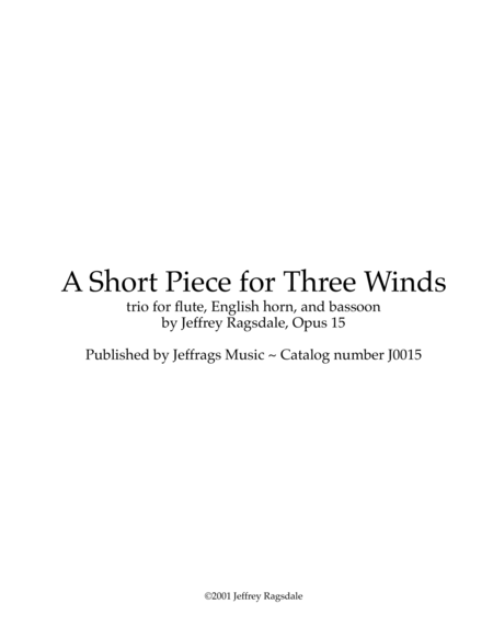 Free Sheet Music A Short Piece For Three Winds