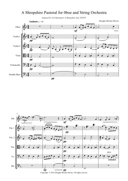 A Shropshire Pastoral For Oboe And String Orchestra Sheet Music