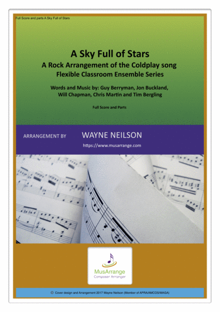 A Sky Full Of Stars For Flexible Classroom Ensemble Sheet Music