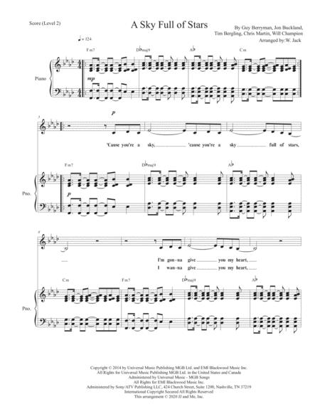 A Sky Full Of Stars Level 2 Expanded 2 Pts Sheet Music