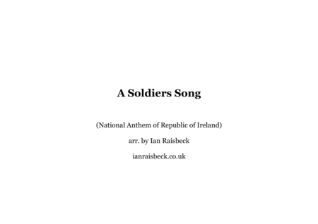 Free Sheet Music A Soldiers Song National Anthem Republic Of Ireland