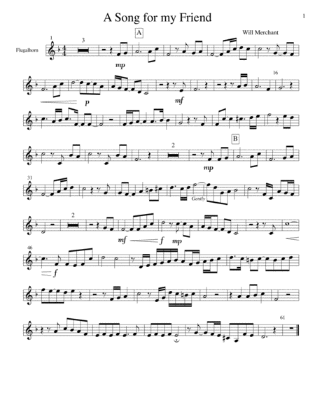 A Song For My Friend Sheet Music