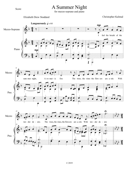 A Summer Night Sheet Music