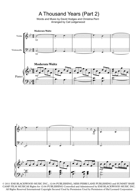 A Thousand Years Part 2 Sheet Music