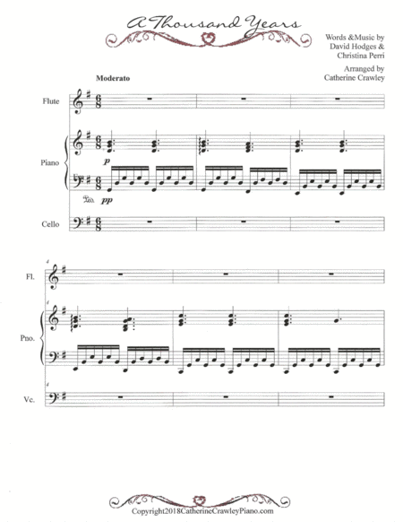 A Thousand Years Piano Flute Cello Sheet Music