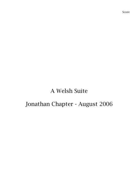 A Welsh Suite Sheet Music