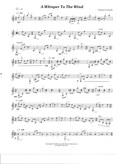 A Whisper To The Wind Sheet Music