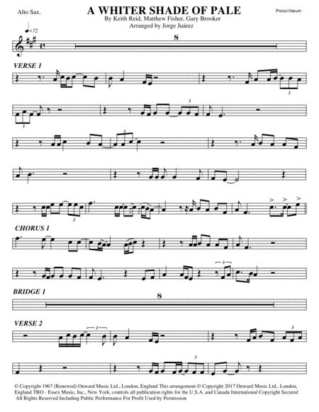 A Whiter Shade Of Pale Alto Sax Sheet Music