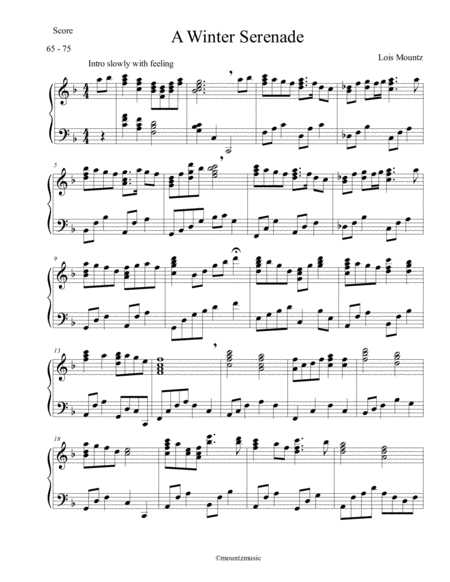 Free Sheet Music A Winter Serenade For Piano Keyboard