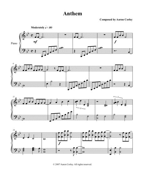 Aaron Corley Anthem Sheet Music