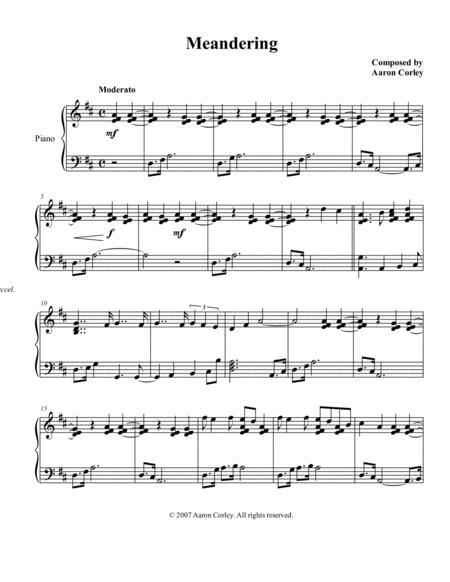 Aaron Corley Meandering Sheet Music