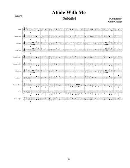 Free Sheet Music Abide With Me Band Arrangement