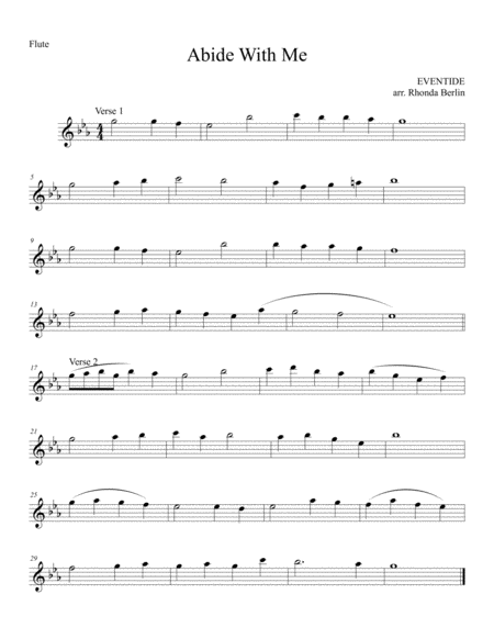 Abide With Me Flute Solo Sheet Music