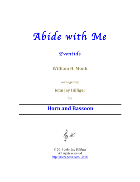 Free Sheet Music Abide With Me For Horn And Bassoon