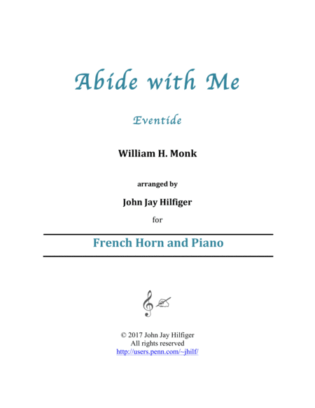 Free Sheet Music Abide With Me For Horn And Piano