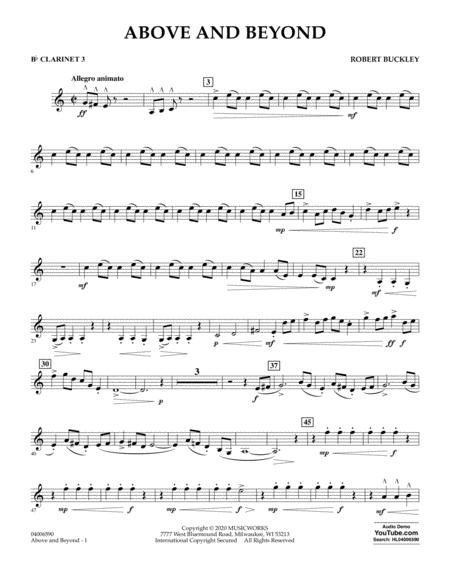 Free Sheet Music Above And Beyond Bb Clarinet 3