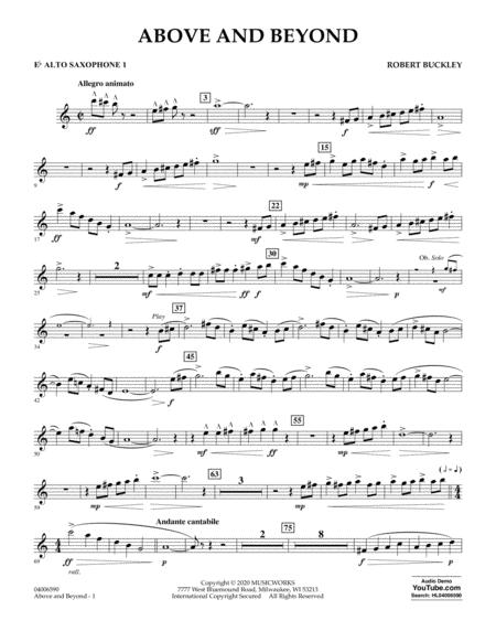 Free Sheet Music Above And Beyond Eb Alto Saxophone 1