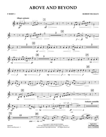 Free Sheet Music Above And Beyond F Horn 1