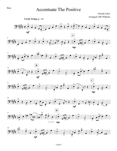 Free Sheet Music Accentuate The Positive Strings Bass