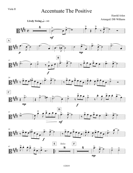 Free Sheet Music Accentuate The Positive Strings Viola 2