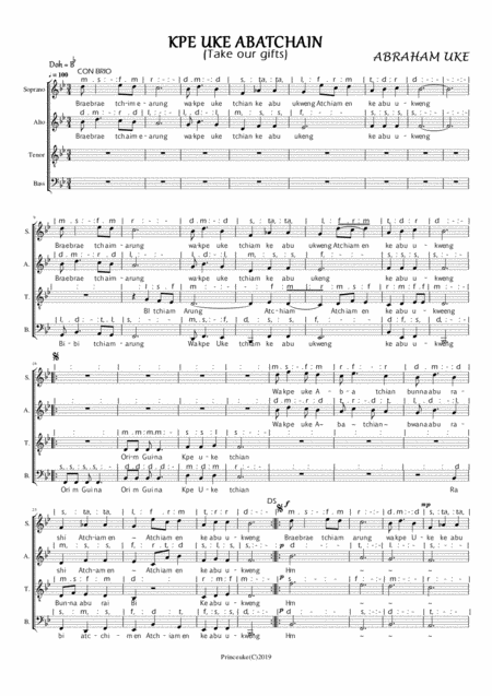 Accept Our Gift In Ubang Language Sheet Music