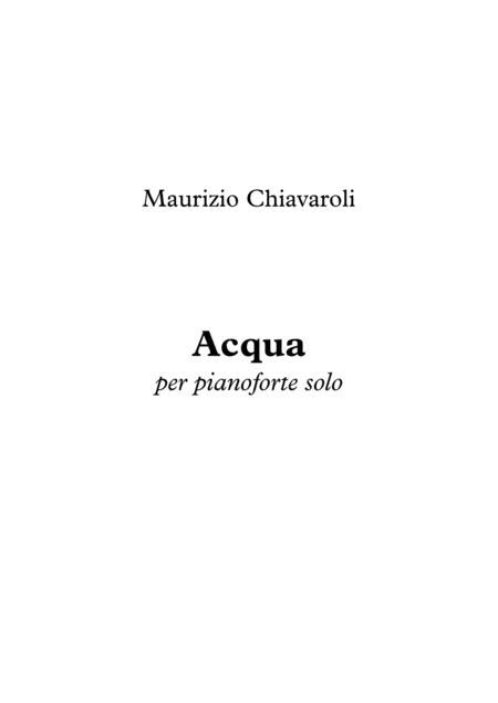 Free Sheet Music Acqua