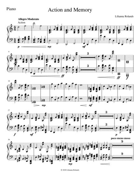 Free Sheet Music Action And Memory Piano Part