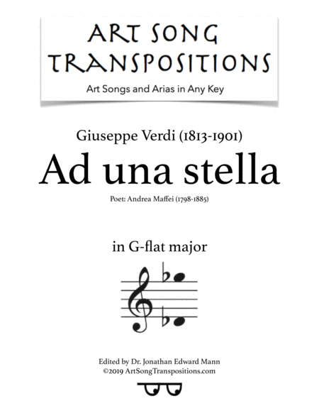 Ad Una Stella Transposed To G Flat Major Sheet Music