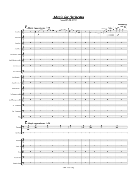Free Sheet Music Adagio For Orchestra Score And Parts