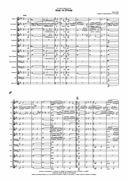 Adagio For Strings For Brass Ensemble Sheet Music