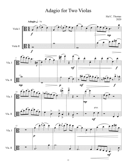 Adagio For Two Violas Sheet Music