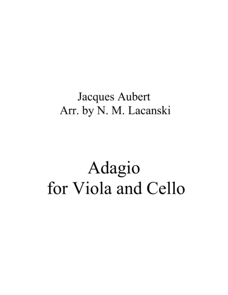 Adagio For Viola And Cello Sheet Music