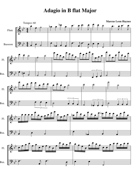 Adagio In B Flat Major Sheet Music