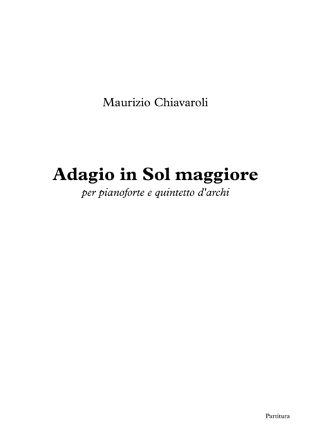 Adagio In Sol Maggiore Sheet Music