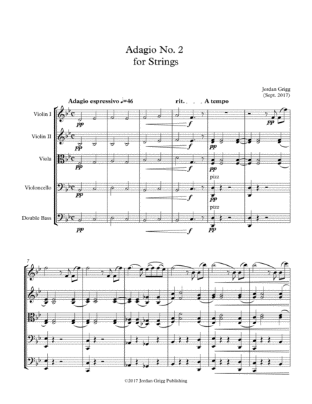 Free Sheet Music Adagio No 2 For Strings