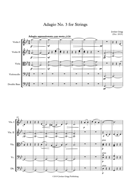 Free Sheet Music Adagio No 3 For Strings