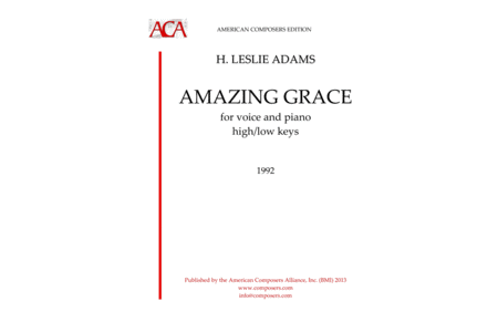 Free Sheet Music Adams Amazing Grace From Collected Songs