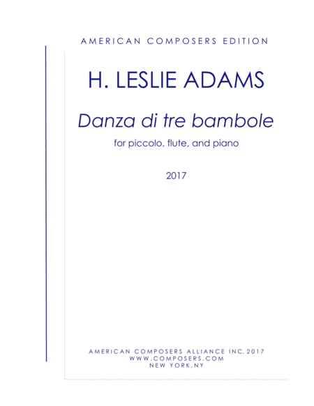 Free Sheet Music Adams Danza Di Tre Bambole