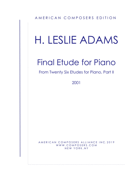 Free Sheet Music Adams Final Etude Part Ii No 14