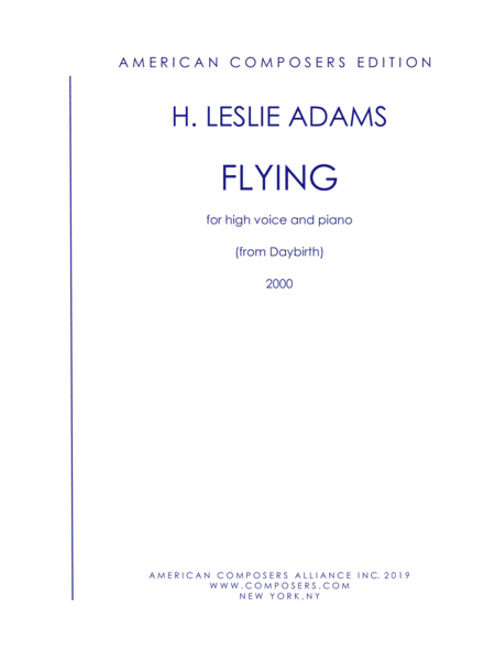 Adams Flying From Daybirth Sheet Music