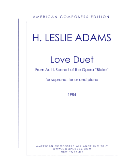 Adams Love Duet From Blake Sheet Music